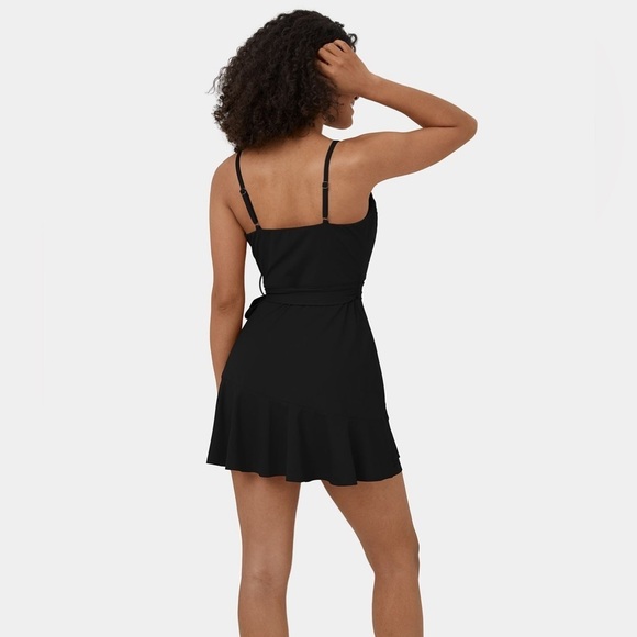 Halara V Neck Adjustable Strap Ruffle 2-Piece Flowy Mini Casual Dress large - Picture 2 of 5